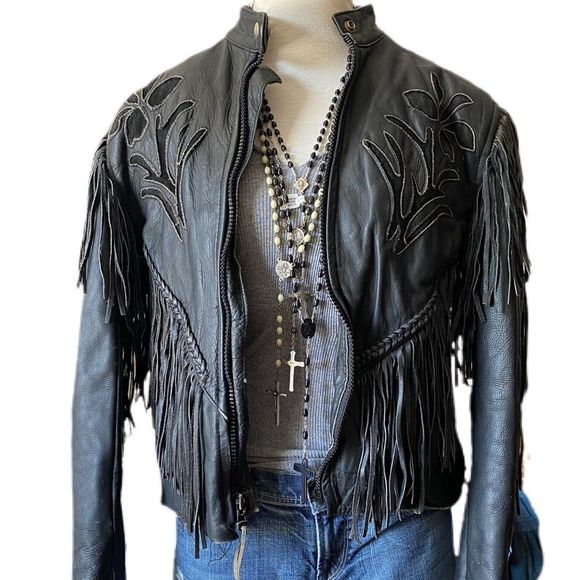 Jackets & Blazers - 🦅Vintage Leather Jacket🌙. Gorgeous🦅detail